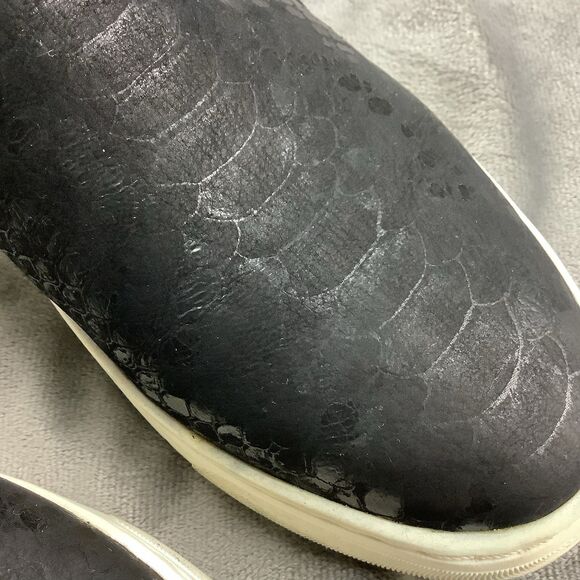 Naturalizer Hawthorn Slip On Sneaker Shoes Women's 10 M Black Leather Croc Snake - Picture 11 of 12